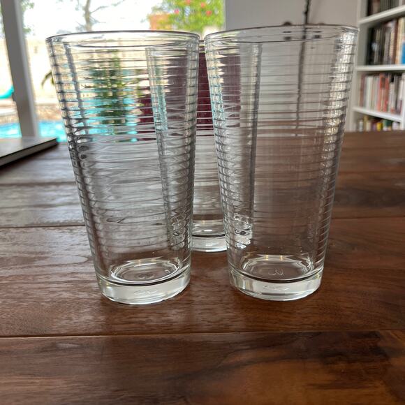 Doro by Pasabahce 422034 Pattern: Pabdor Glasses Horizontal Bands 6" Set of 3 - Picture 1 of 6